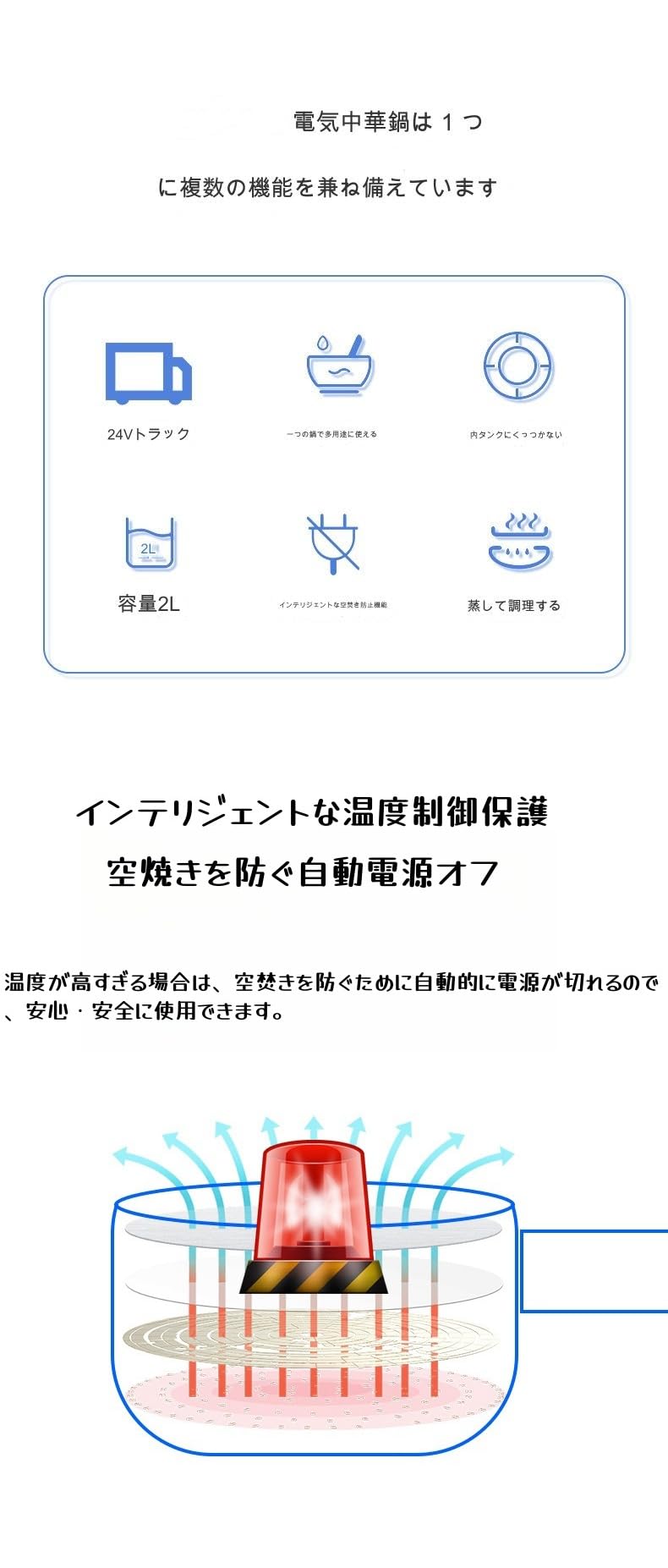 Amazon.co.jp: トラック用 多機能炊飯器 電気ポット車内 炊飯 キャンプ